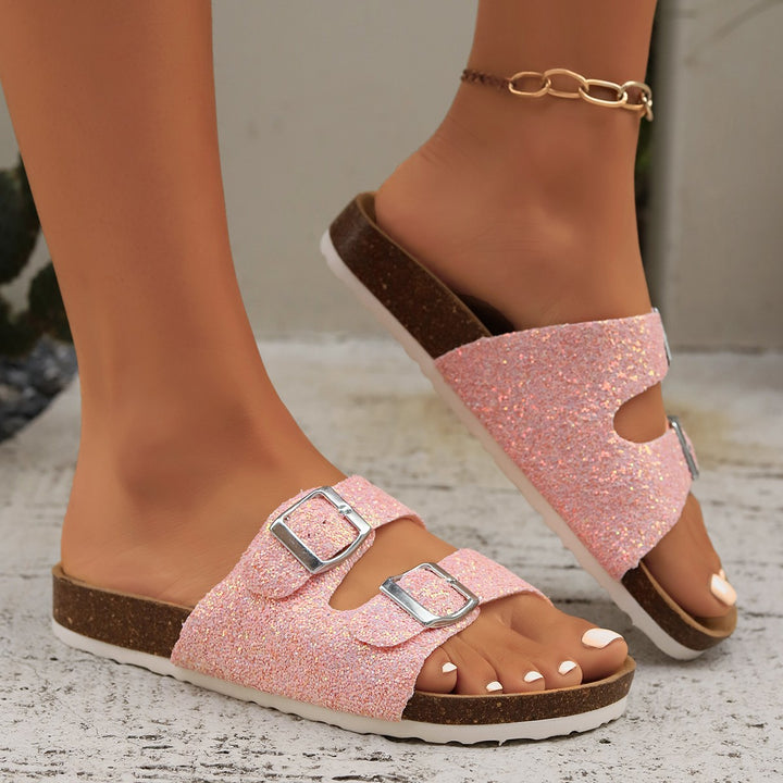 SUNKISSEDSTEP Women’s &amp;amp; Men’s Coastal Cork Double-Buckle Slides (US 5.5-10)