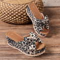 SUNKISSEDSTEP Women’s Floral Bow Platform Wedge Slides