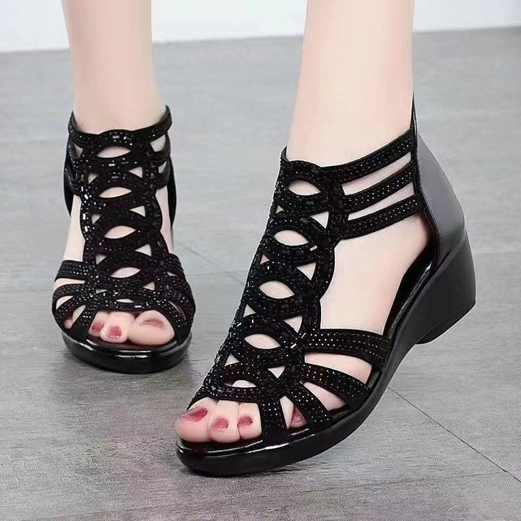 SUNKISSEDSTEP Women’s Grace Hollow-Out Wedge Sandals (US 5.5–9.5)