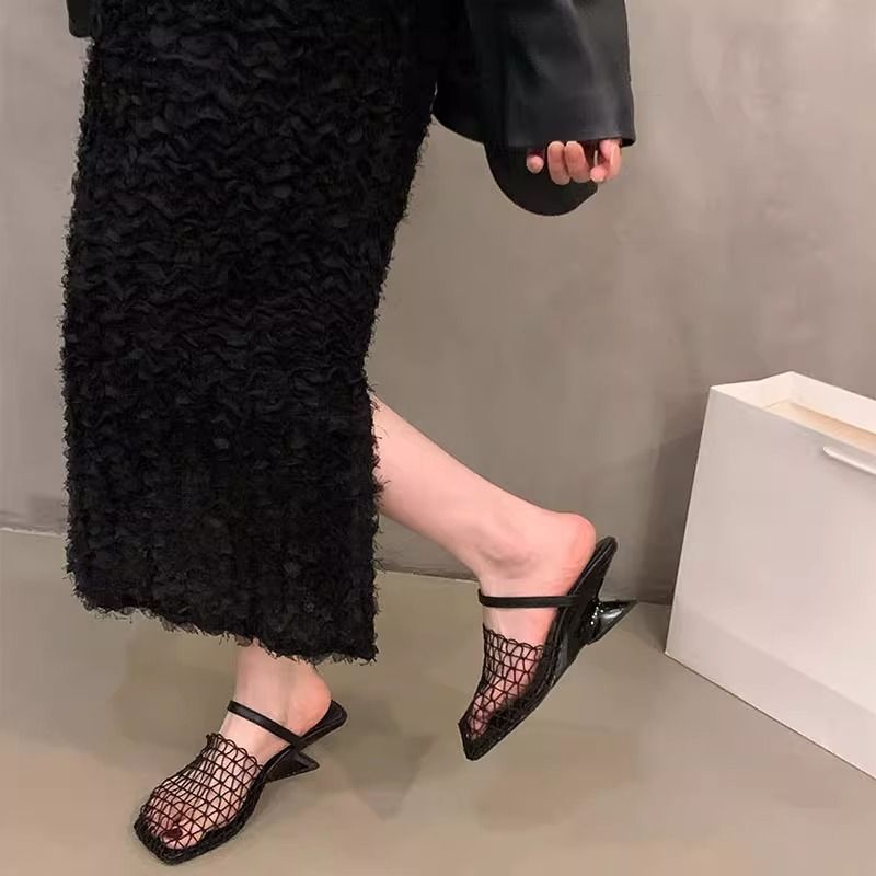 SUNKISSEDSTEP Women’s Aurora Mesh Mule Heels (US 5.5–9)