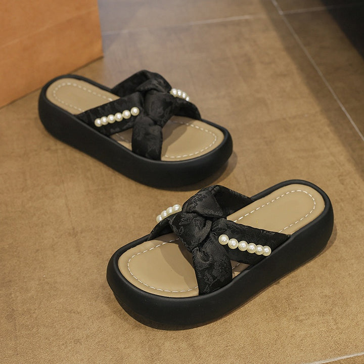 Pearl Platform Slide Sandals