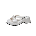 Bow Platform Slide Sandals