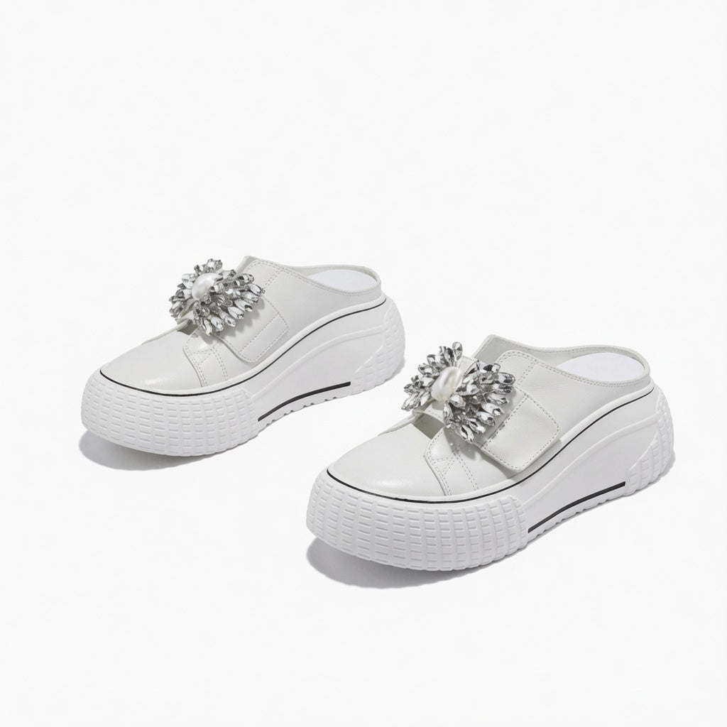 Crystal Platform Mule Clogs