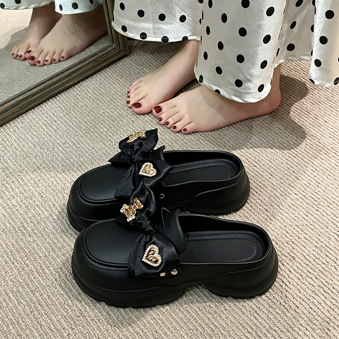 SUNKISSEDSTEP Women’s Bow Platform EVA Slide Loafers
