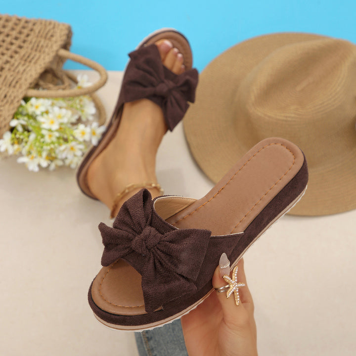 SUNKISSEDSTEP Women’s Wedge Bow Slide Sandals (US 5.5–9.5)