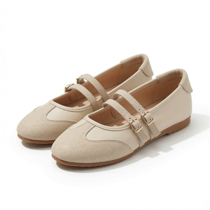 Double Buckle Mary Jane Flats