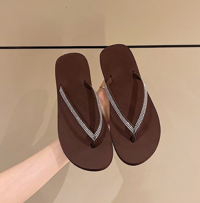 Crystal Rhinestone Flip-Flop Sandals