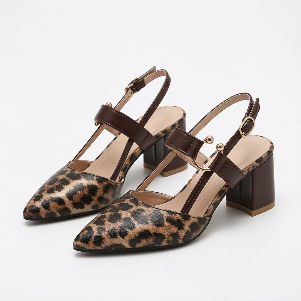 Pointed Toe Slingback Heels