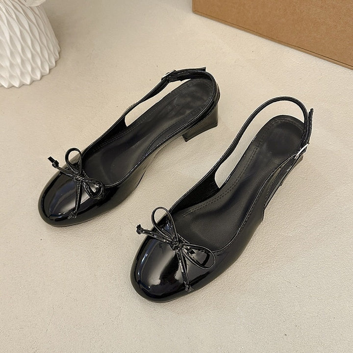 Sweet Bow Chunky Heel Sandals