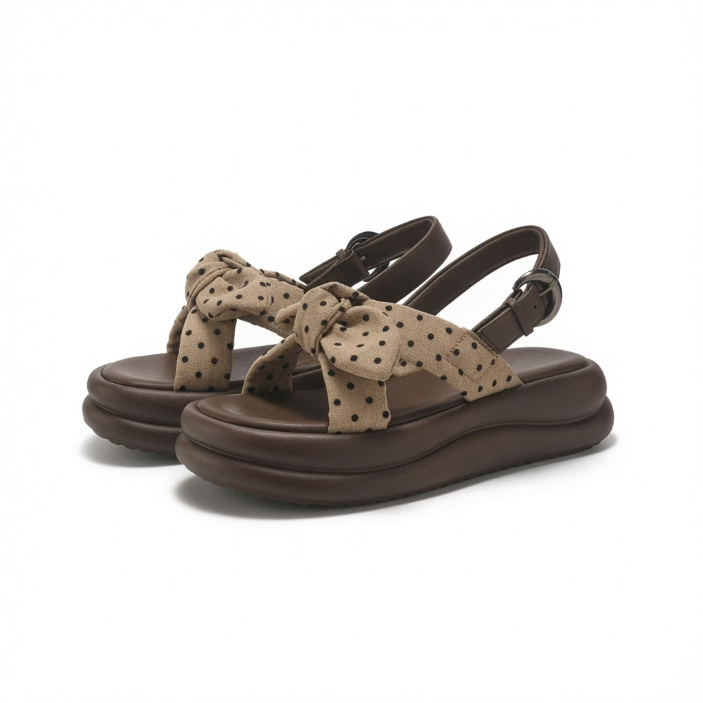 Polka Dot Bow Platform Sandals