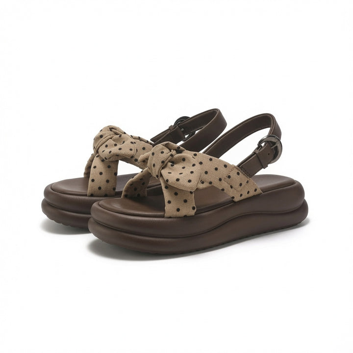 Polka Dot Bow Platform Sandals