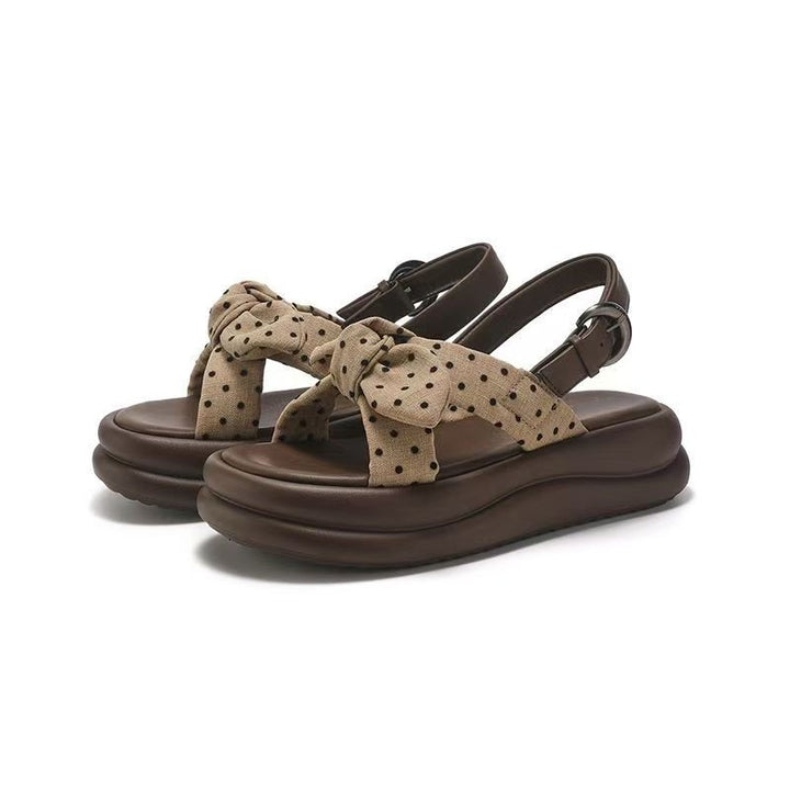 Polka Dot Bow Platform Sandals