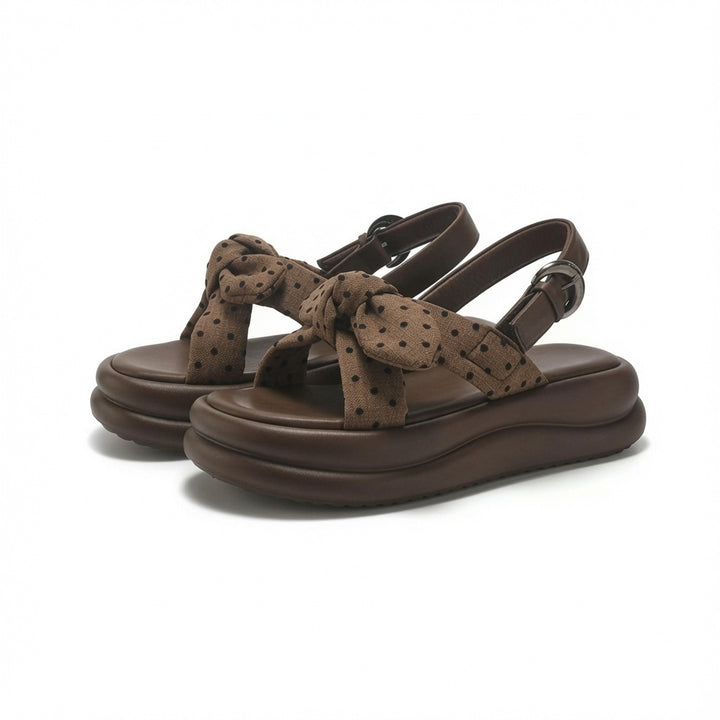 Polka Dot Bow Platform Sandals