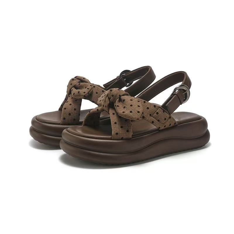 Polka Dot Bow Platform Sandals