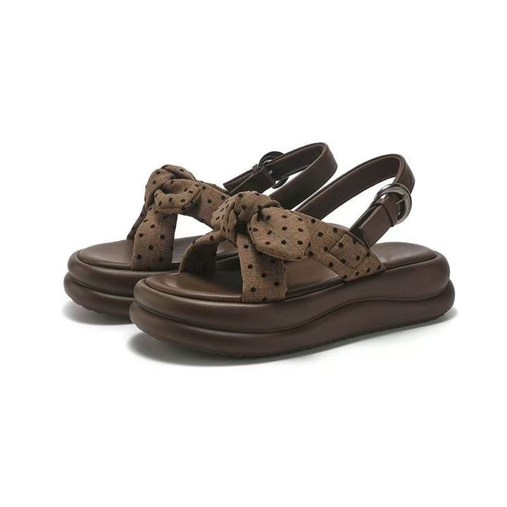 Polka Dot Bow Platform Sandals
