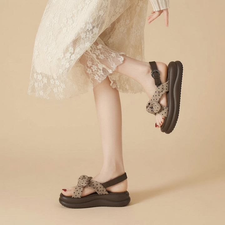 Polka Dot Bow Platform Sandals