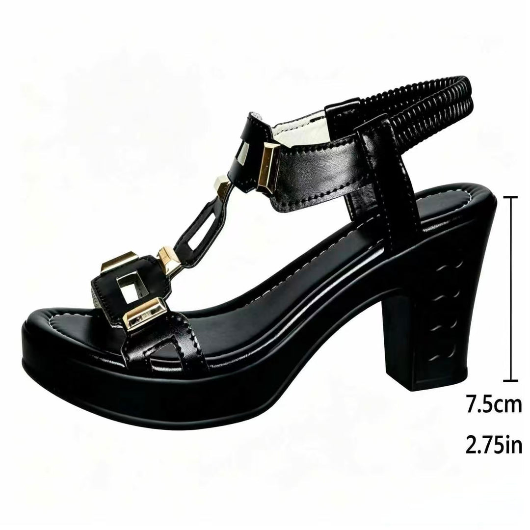SUNKISSEDSTEP Women’s Peep-Toe Block Heel Sandals