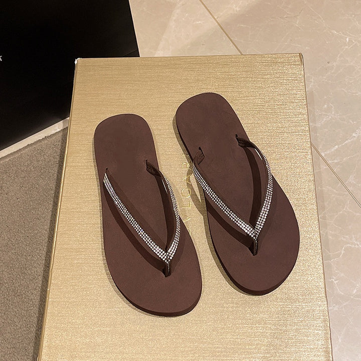 Crystal Rhinestone Flip-Flop Sandals