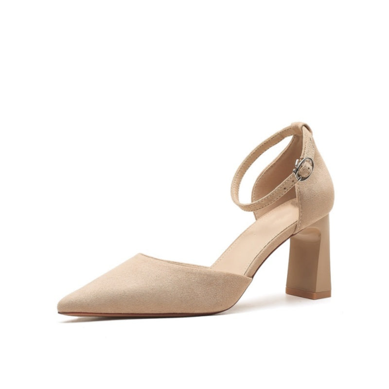 SUNKISSEDSTEP Women’s Elegant Pointed-Toe Block Heel Pumps (US 5–8)