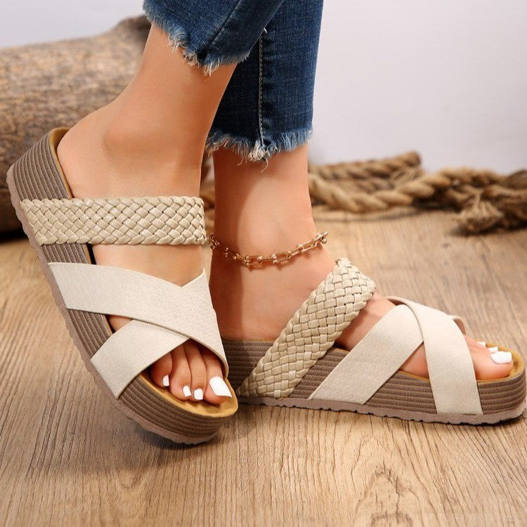 SUNKISSEDSTEP Women’s Cross-Style Slide Sandals (US 5.5–9.5)