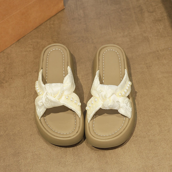 Pearl Platform Slide Sandals