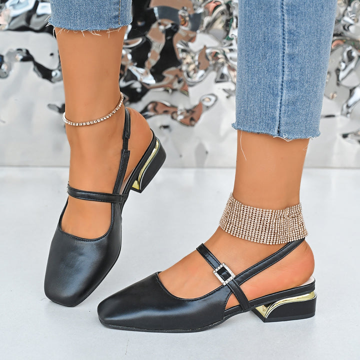 Pointed Toe Mary Jane Chunky Heels
