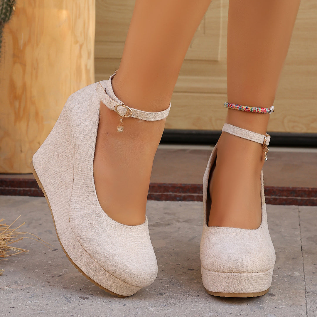 Suede Wedge Platform Pumps