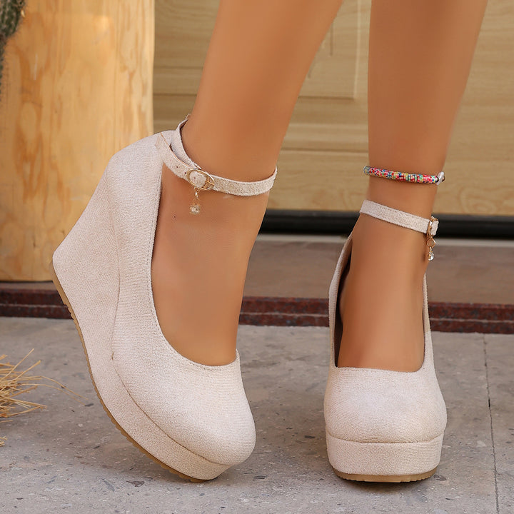 Suede Wedge Platform Pumps