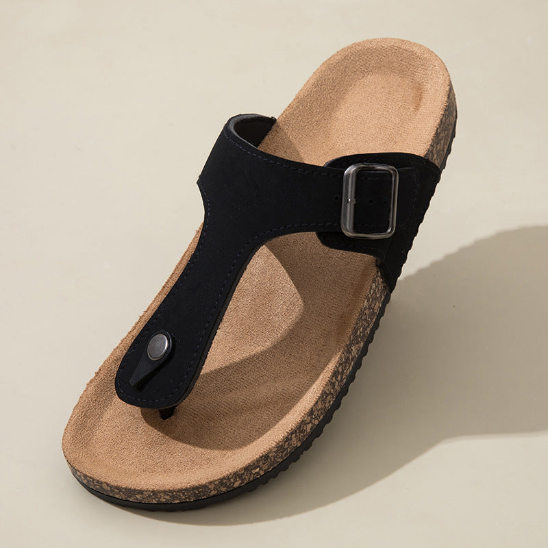 SUNKISSEDSTEP Women’s Coastal Cork Flip-Flop Sandals (US 7–10.5)
