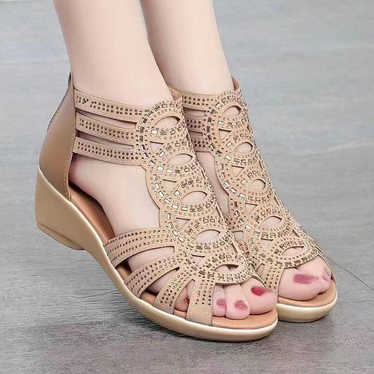 SUNKISSEDSTEP Women’s Grace Hollow-Out Wedge Sandals (US 5.5–9.5)