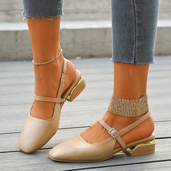 Pointed Toe Mary Jane Chunky Heels