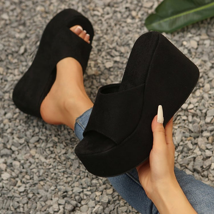 SUNKISSEDSTEP Women’s Luna Platform Wedge Slides