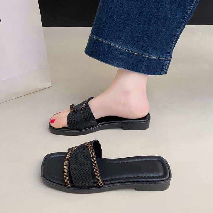SUNKISSEDSTEP Women’s Harper Chain Accent Comfort Slides (US 6–8.5)