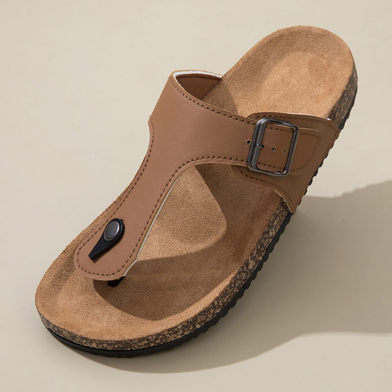 SUNKISSEDSTEP Women’s Coastal Cork Flip-Flop Sandals (US 7–10.5)