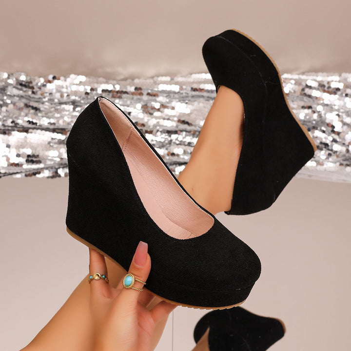 Suede Wedge Platform Pumps