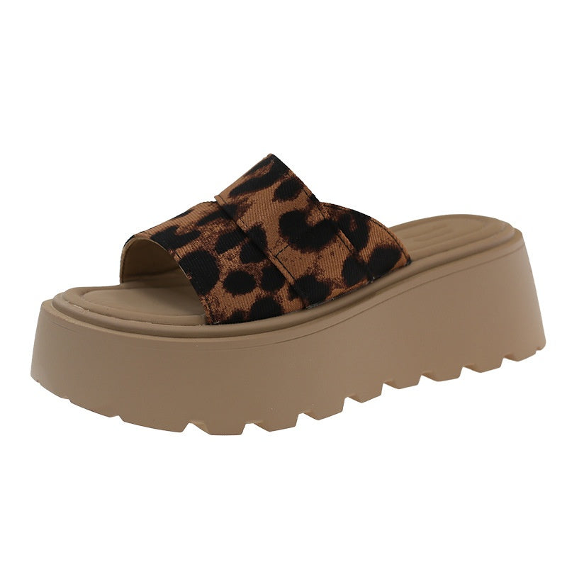 Platform Buckle Slide Sandals