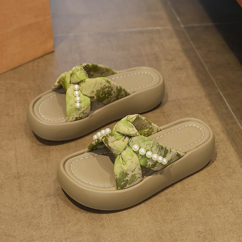 Pearl Platform Slide Sandals