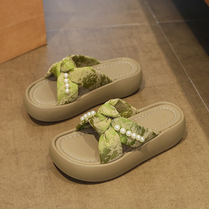 Pearl Platform Slide Sandals