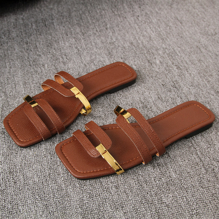 SUNKISSEDSTEP Women’s Capri Square-Toe Slide Sandals (US 5.5–10)