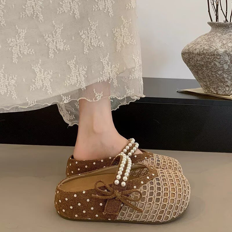 Woven Clog Platform Mule Sandals