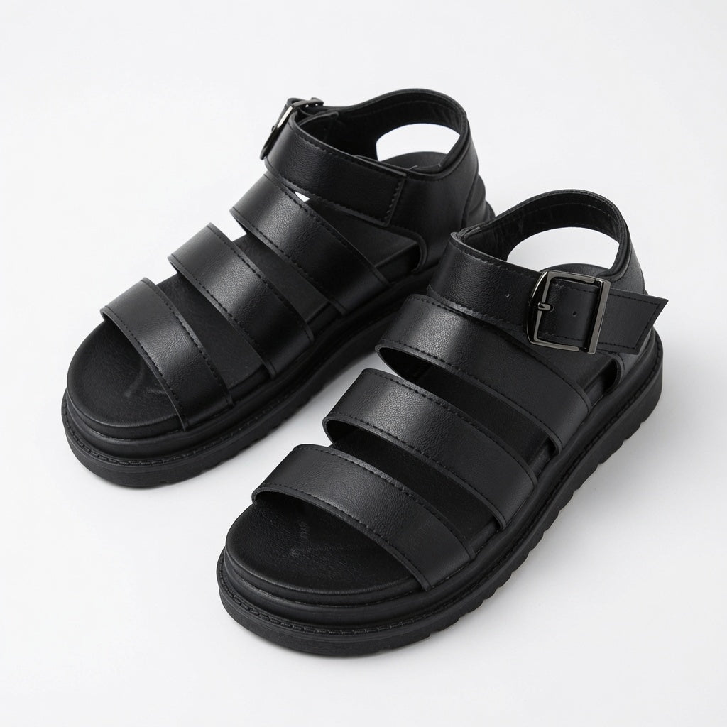 Wide Strap Platform Sandals