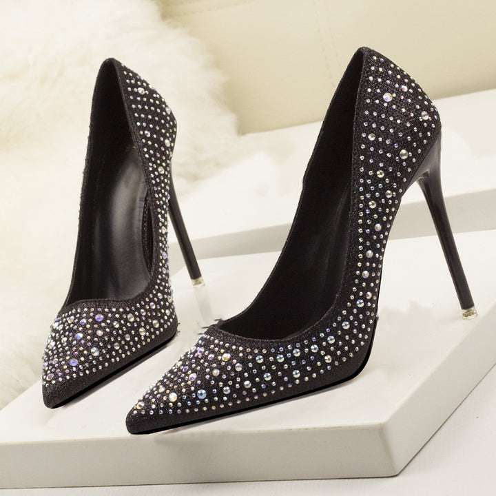 Crystal Pointed Toe Stiletto Pumps