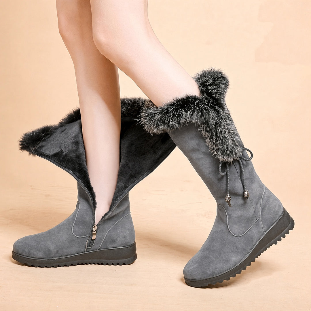 SUNKISSEDSTEP Women’s WinterLuxe Plush Wedge Snow Boots