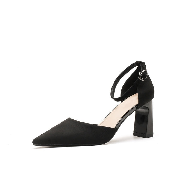 SUNKISSEDSTEP Women’s Elegant Pointed-Toe Block Heel Pumps (US 5–8)