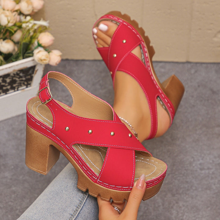 SUNKISSEDSTEP Women’s Block Heel Sandals (US 5.5–9.5)