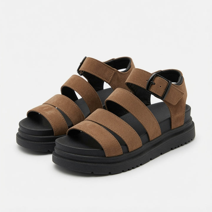 Wide Strap Platform Sandals