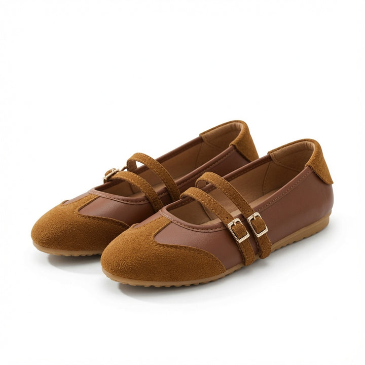 Double Buckle Mary Jane Flats