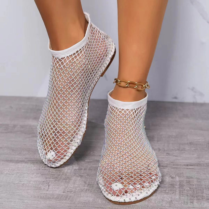 Crystal Cutout Summer Bootie Sandals