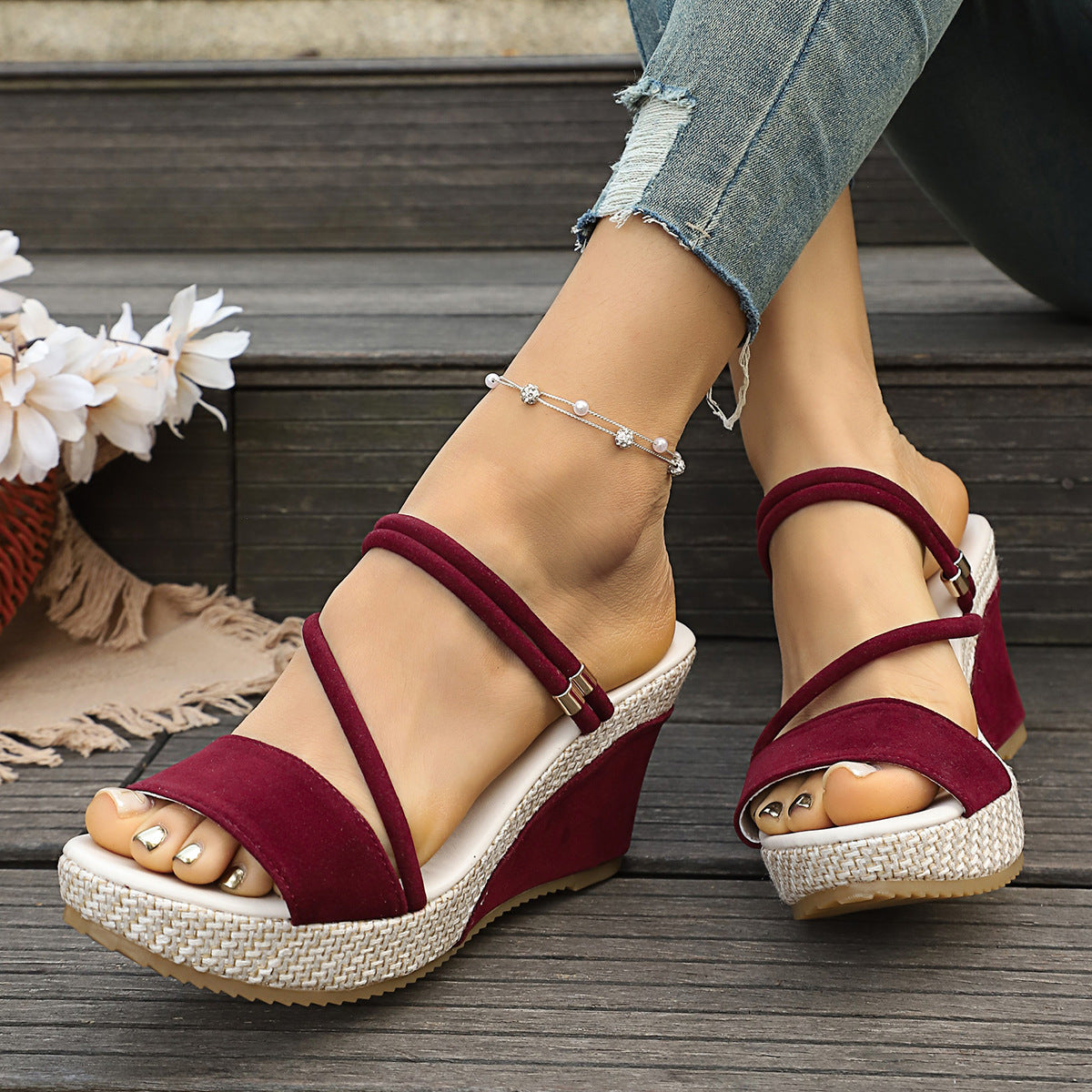 SUNKISSEDSTEP Women’s Platform Wedge Sandals (US 6–9.5)