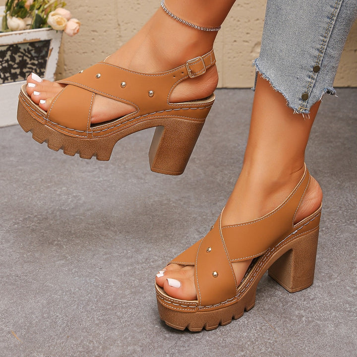 SUNKISSEDSTEP Women’s Block Heel Sandals (US 5.5–9.5)